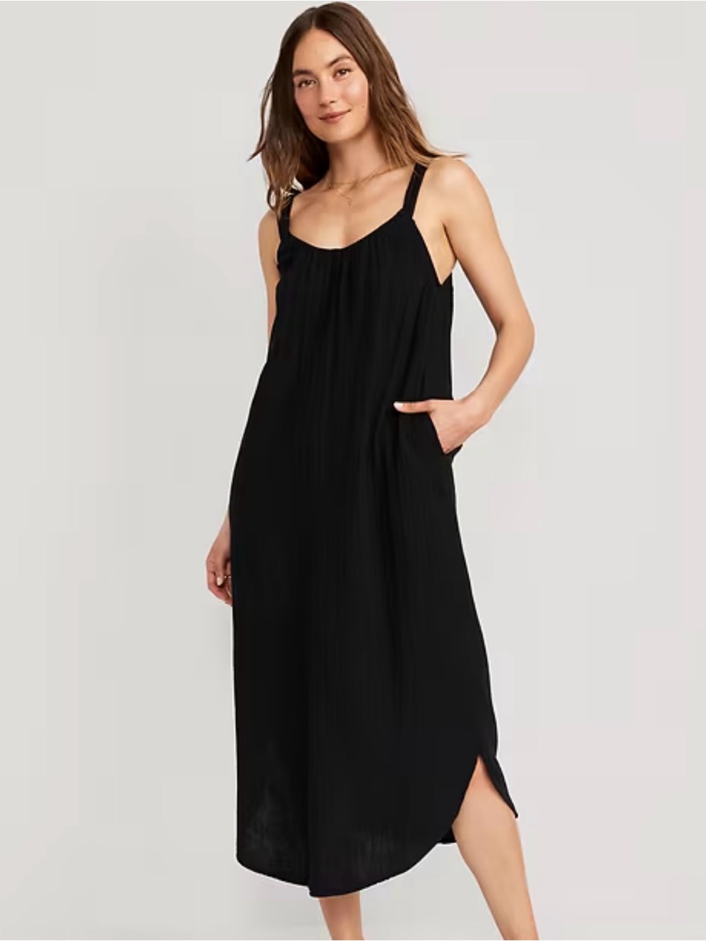 EUC Casual Black Maxi Dress with Adjustable Straps by Old Navy